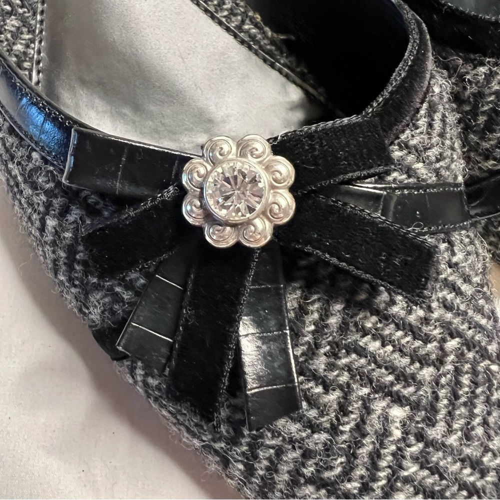 Brighton Black and Gray Patterned Heels - Picture 6 of 11